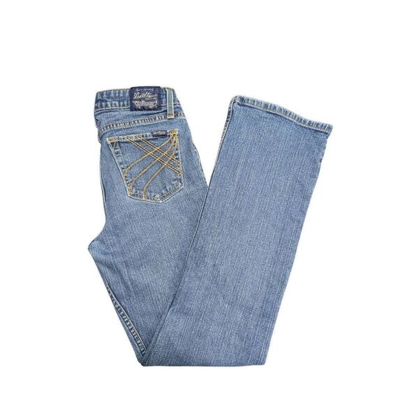 Vintage Levis Jeans Light Blue Denim Low Rise Slim Bootcut Juniors 9 - Picture 1 of 7